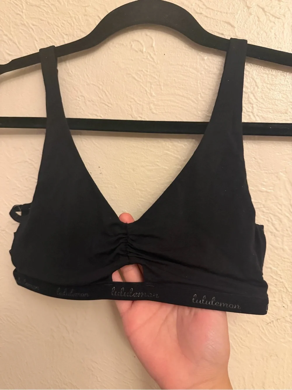 lululemon athletica Black V‑Neck Light Support Bralette